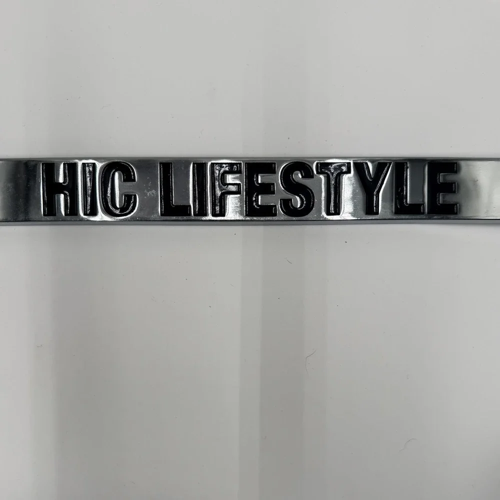 HIC‎ LIFESTYLE License Plate Frame Enjoy The Ride Chrome Silver Auto Car Truck